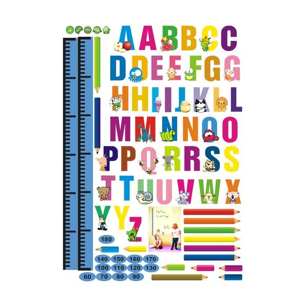 Naklejka dziecięca do mierzenia wzrostu na drzwi/na ścianę 70x50 cm Alphabet – Ambiance-image-2