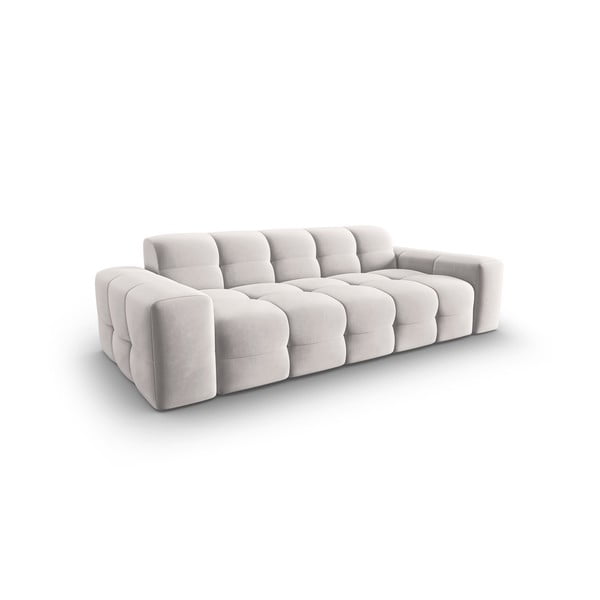 Jasnoszara aksamitna sofa 222 cm Kendal – Micadoni Home-image-3