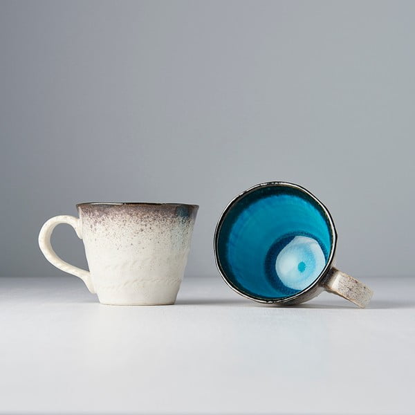 Niebiesko-biały ceramiczny kubek MIJ, 250 ml-image-4