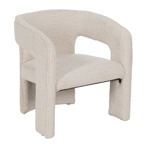 Beżowy fotel z materiału bouclé – Ixia