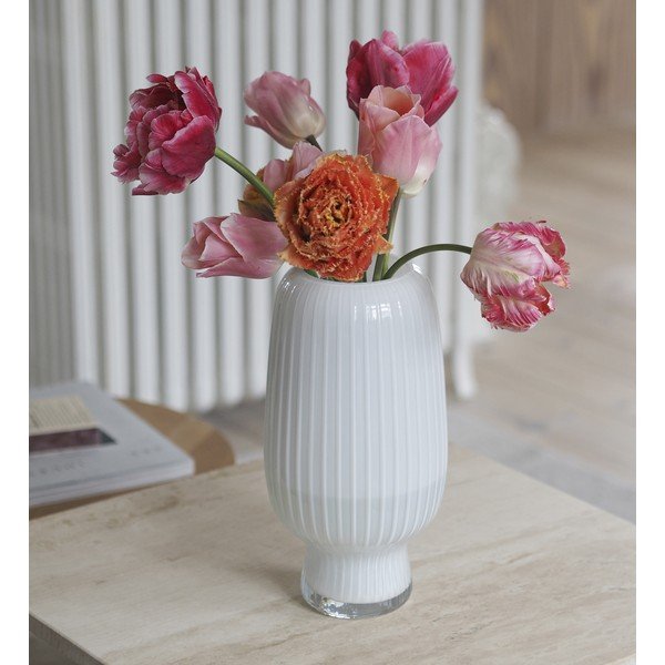 Biały szklany wazon (wysokość 31,5 cm) Cuneo – Villa Collection-image-1