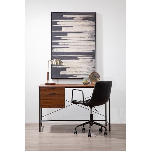 Czarne krzesło biurowe z imitacji skóry Forbes – Premier Housewares-image-1