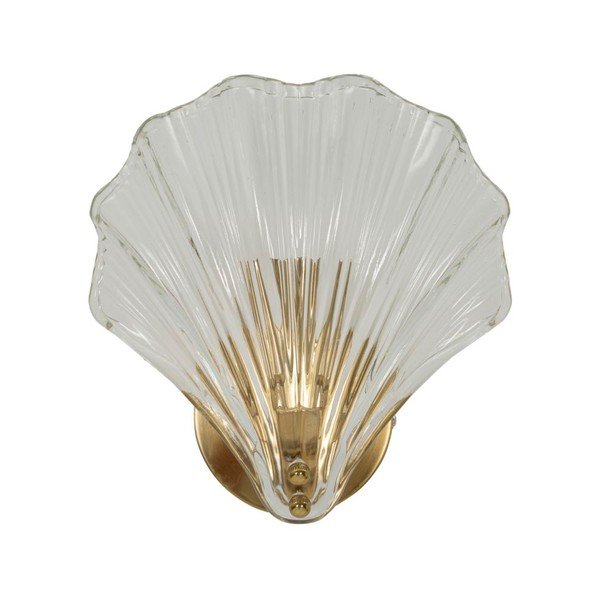 Szklany kinkiet w kolorze złota Da Muro Shell – Mauro Ferretti