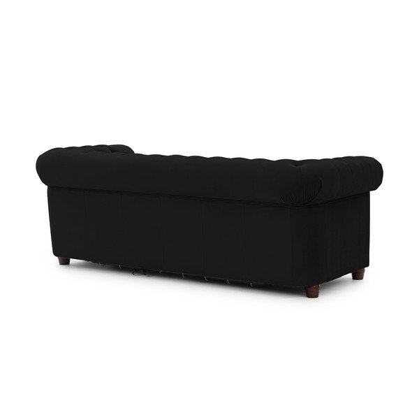 Czarna aksamitna rozkładana sofa 203 cm York Blik – Ropez-image-3