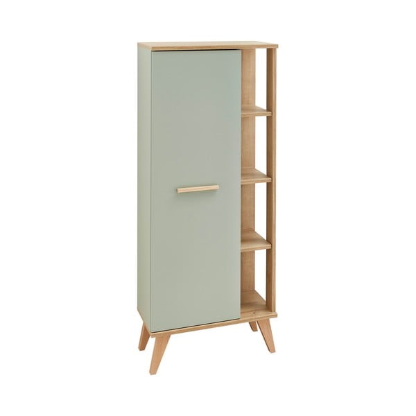 Zielona wysoka szafka łazienkowa w dekorze dębu 51x128 cm Set 963 – Pelipal-image-2
