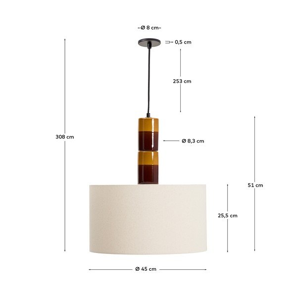 Lampa wisząca z tekstylnym kloszem Mavran – Kave Home-image-4