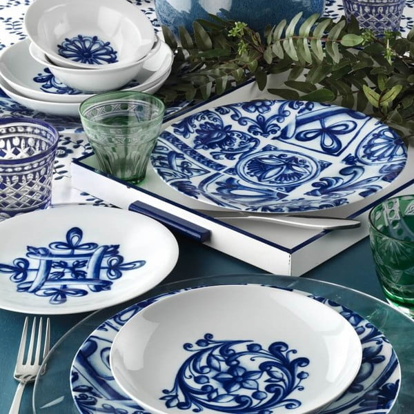 24-częściowy zestaw talerzy porcelanowych Kutahya Manilla-image-1