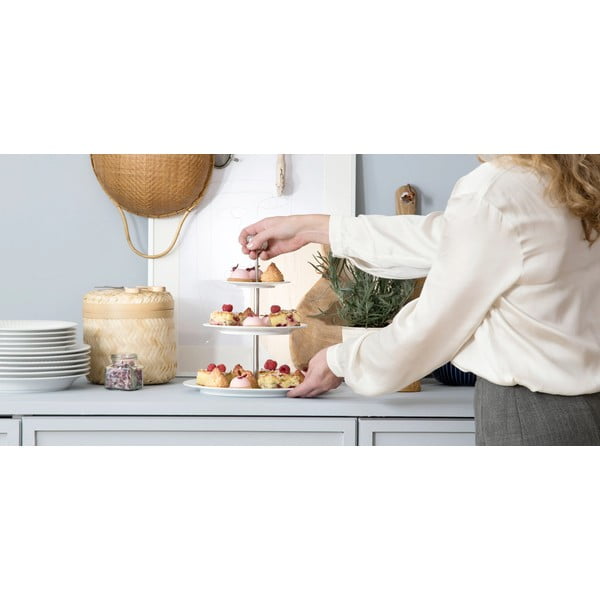 3-piętrowa biała porcelanowa etażerka Kähler Design Hammershoi Etagere, ⌀ 28 cm-image-3