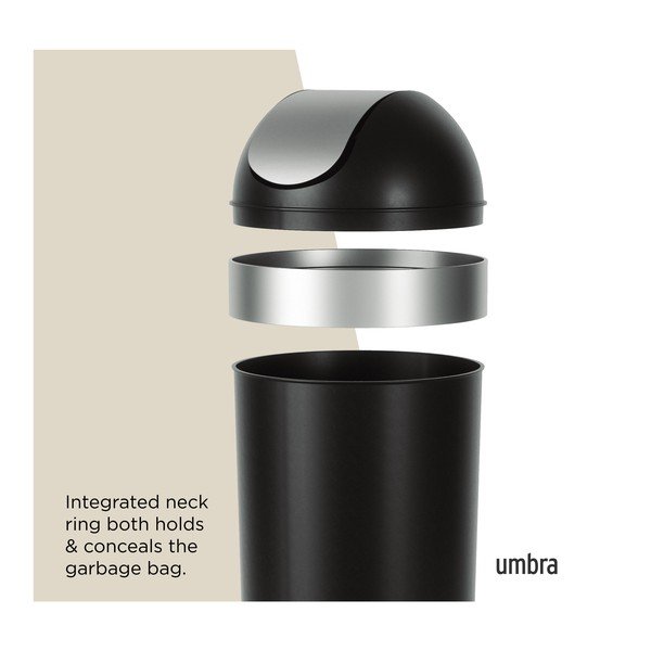 Czarny plastikowy kosz na śmieci 62 l Venti – Umbra-image-4
