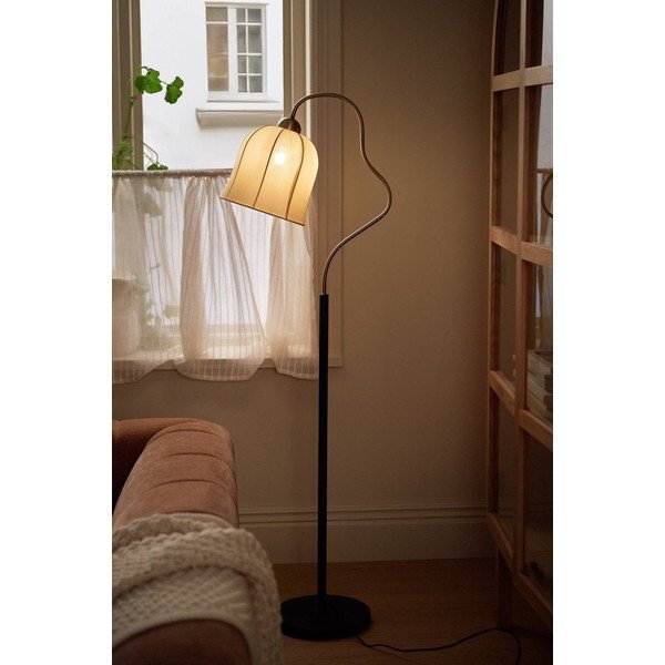 Biała/czarna tekstylna lampa stojąca (wysokość 150 cm) Bell – Ellos Home-image-1