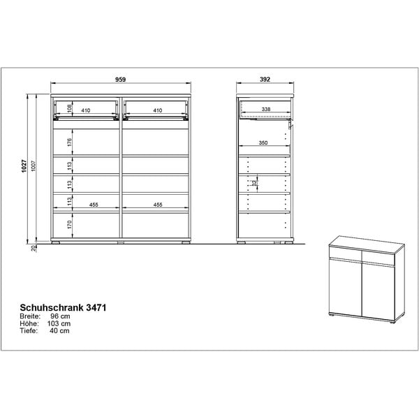 Szafka na buty w dekorze buku z szufladami Lissabon – Germania-image-4