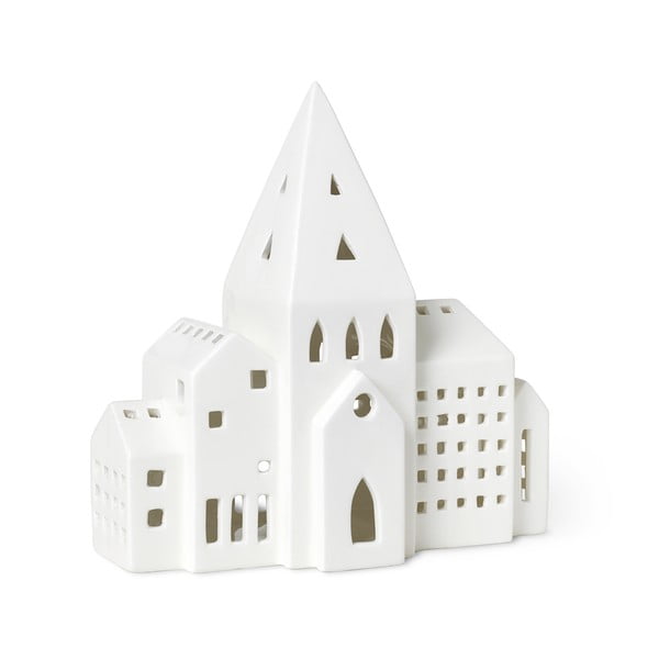 Biały ceramiczny świecznik Kähler Design Urbania Lighthouse City-image-3