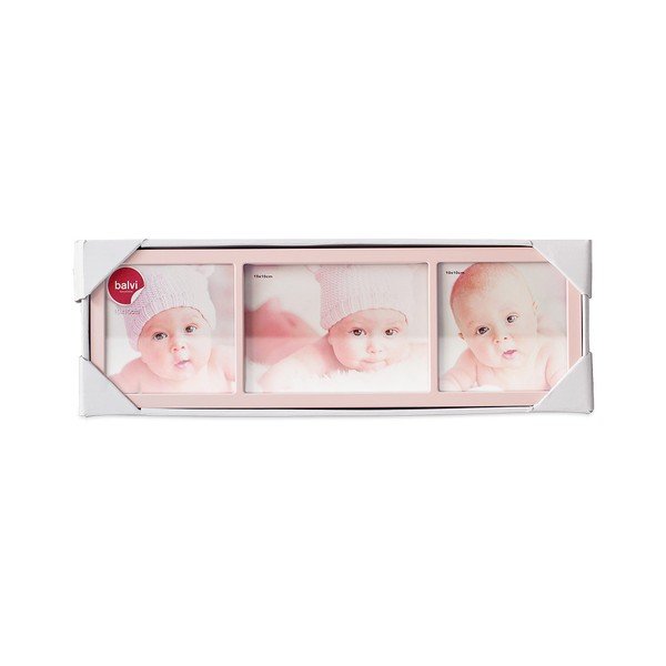 Różowa stojąca ramka na 3 zdjęcia Balvi Petit-image-2