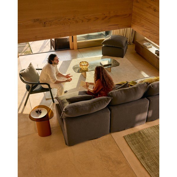 Stolik ze szklanym blatem 47x48 cm Olir – Kave Home-image-2