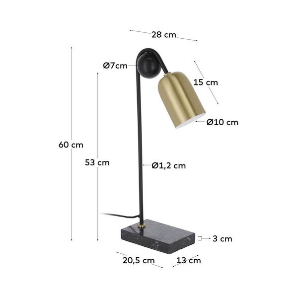 Lampa stołowa w czarno-złotym kolorze (wysokość 60 cm) Natsumi – Kave Home-image-4