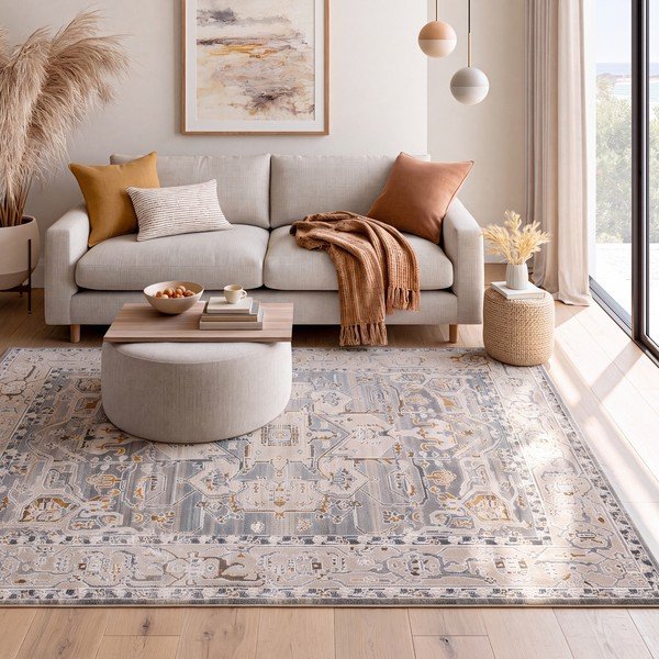Szaroniebieski dywan 192x290 cm Berta – Universal-image-1