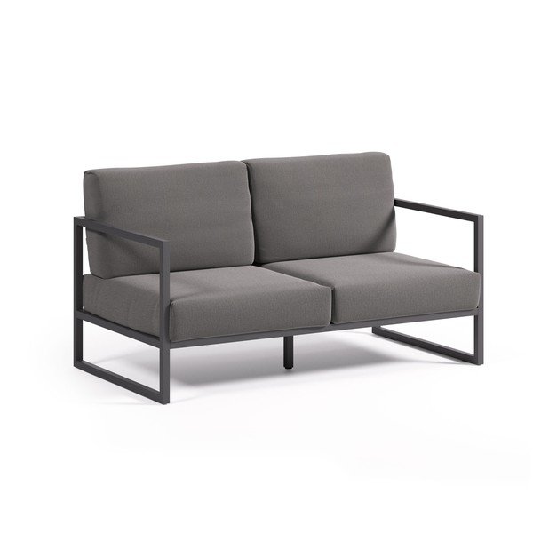 Ciemnoszara aluminiowa sofa ogrodowa Comova – Kave Home-image-1