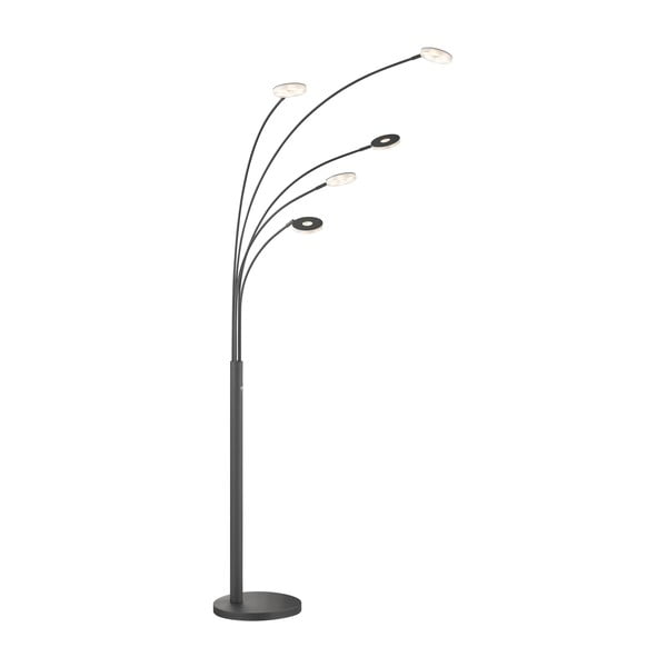 Czarna lampa stojąca LED ze ściemniaczem (wysokość 225 cm) Dent – Fischer & Honsel