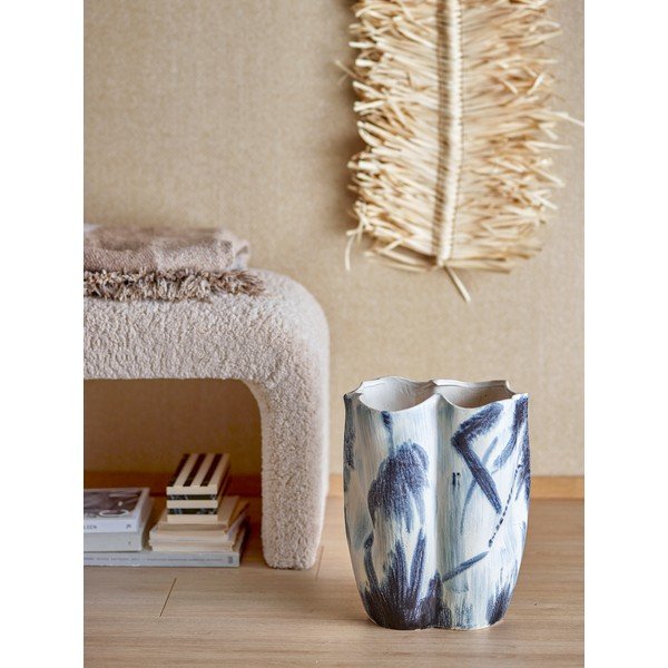 Czarno-biały kamionkowy wazon (wysokość 37 cm) Elira – Bloomingville-image-2