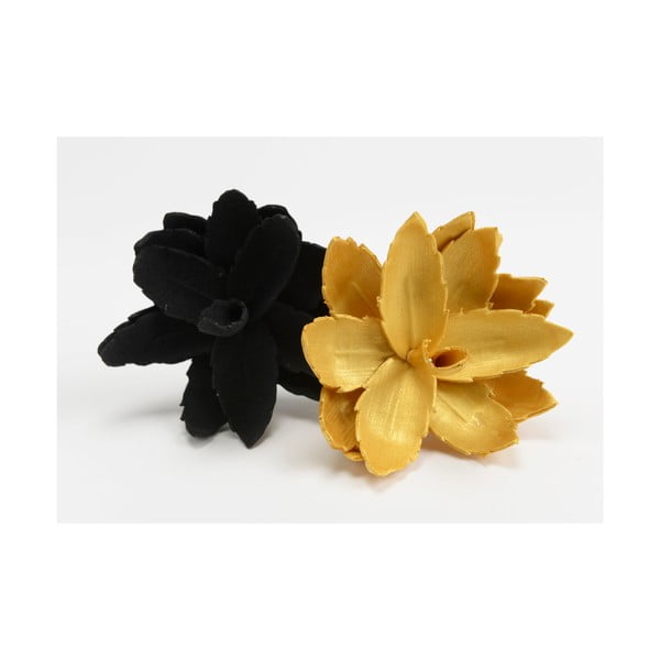 Zestaw 2 sztucznych kwiatów Mini Black/Gold