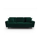 Zielona aksamitna rozkładana sofa ze schowkiem 235 cm Kyoto – Cosmopolitan Design