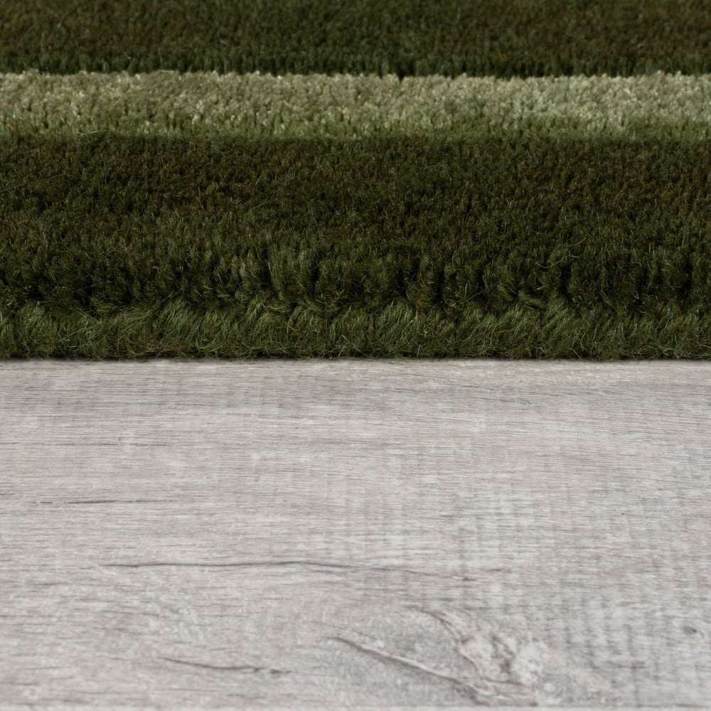 Ciemnozielony wełniany dywan tkany ręcznie 160x230 cm Gatsby – Flair Rugs (zdjęcie 5)