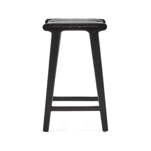 Czarny hoker z litego drewna mahoniowego Calixta – Kave Home-image-3