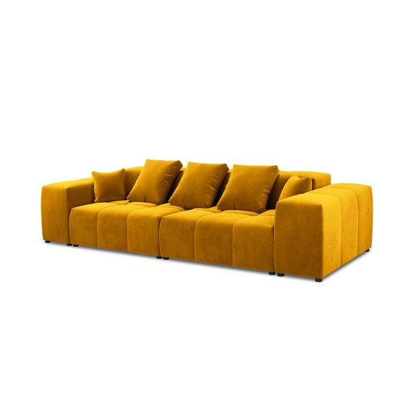Żółta aksamitna sofa 320 cm Rome Velvet – Cosmopolitan Design-image-2