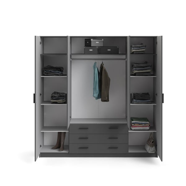 Ciemnoszara szafa 196x200 cm Sprint – Tvilum-image-2