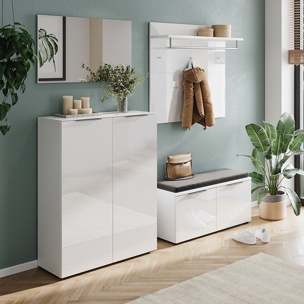 Biały panel z wieszakami do przedpokoju Genova – Germania-image-3