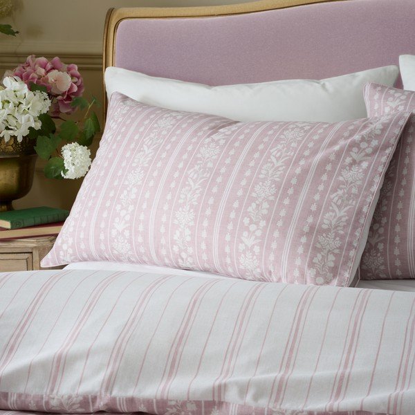 Biało-różowa pościel dwuosobowa 230x220 cm Regency Stripe – Catherine Lansfield-image-3