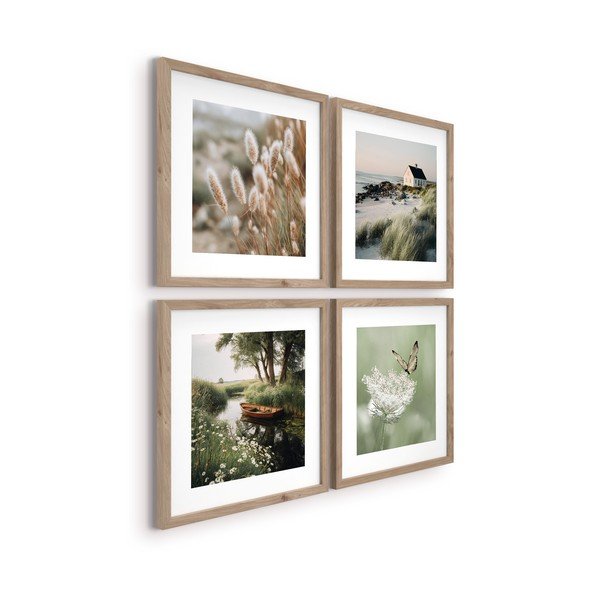 Obrazy zestaw 4 szt. drukowane z ramą w zestawie 30x30 cm Subtle Nature – Styler-image-4