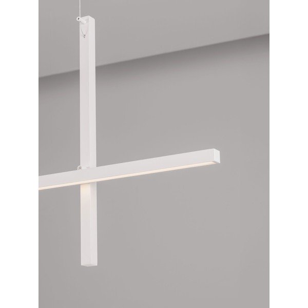 Aluminiowa lampa wisząca LED w matowym białym kolorze z kloszem ze szkła akrylowego Looma – Nova Luce-image-2