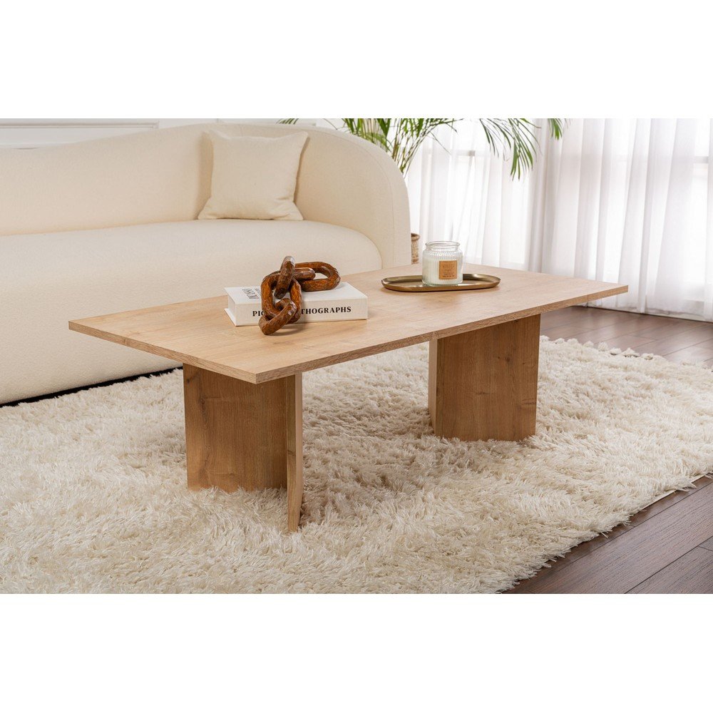 Stolik w dekorze dębu w naturalnym kolorze 60x119 cm Sabin – Kalune Design (zdjęcie 6)