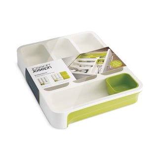 Biało-zielony wkład na sztućce do szuflady Joseph Joseph Drawer Store Cutlery