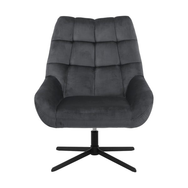 Szary obrotowy aksamitny fotel Paris – Actona-image-2