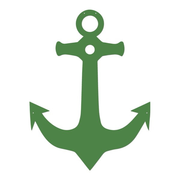 Zielona metalowa dekoracja ścienna Anchor