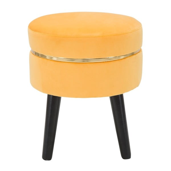 Żółty stołek tapicerowany Mauro Ferretti Paris