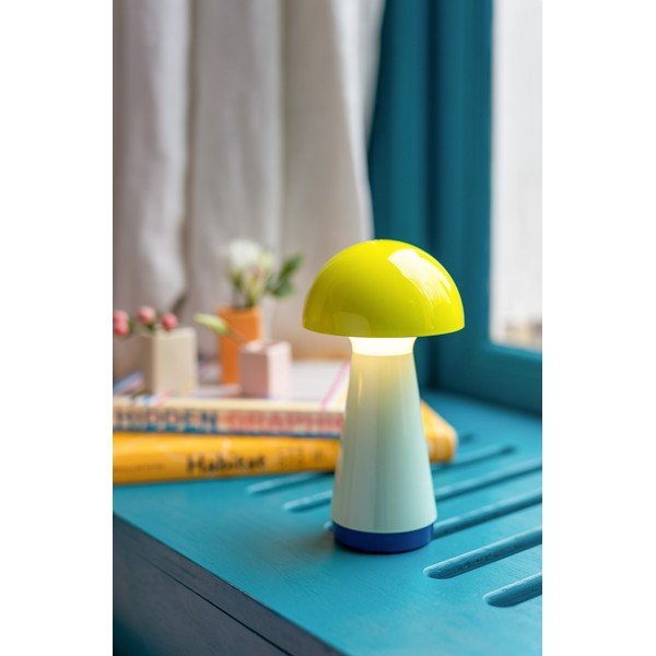 Żółto-jasnoniebieska lampa stołowa LED ze ściemniaczem (wysokość 18 cm) Bobbi – Remember-image-1