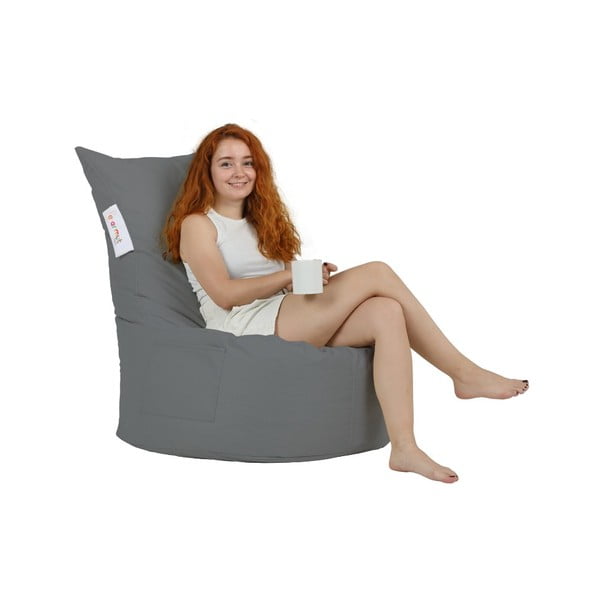 Ciemnoszary ogrodowy worek do siedzenia Balina – Floriane Garden-image-1