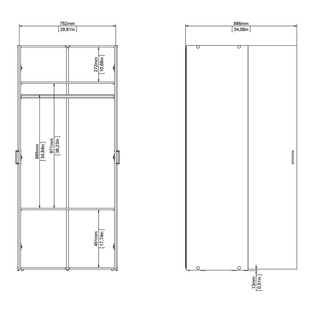 Biała szafa 78x175 cm Space – Tvilum (zdjęcie 10)