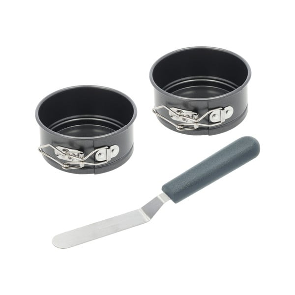 Stalowy zestaw form do pieczenia tortów i akcesorium 3 szt.  ø 10 cm – Blomsterbergs