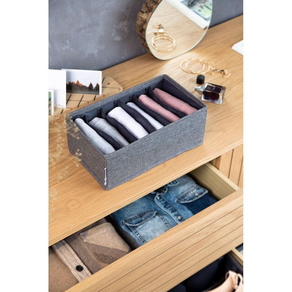 Szary organizer do szuflady z przegródkami Bigso Box of Sweden Drawer, 16,5x11 cm (zdjęcie 4)