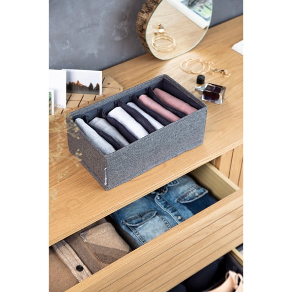 Szary organizer do szuflady z przegródkami Bigso Box of Sweden Drawer, 16,5x11 cm-image-3
