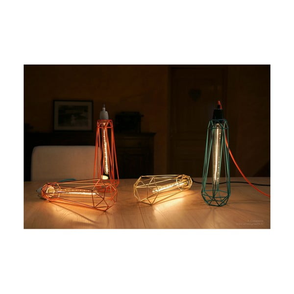 Czarna lampa wisząca z czerwonym kablem Filament Style Diamond #2-image-2