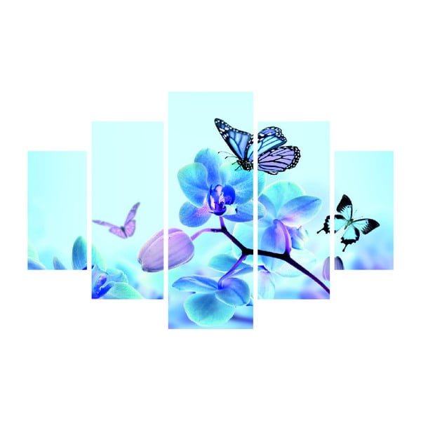 Obraz wieloczęściowy Sakura And Butterfly, 92x56 cm