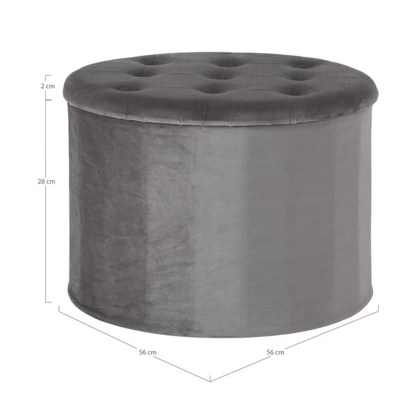 Ciemnoszary aksamitny taboret Turup – House Nordic-image-2