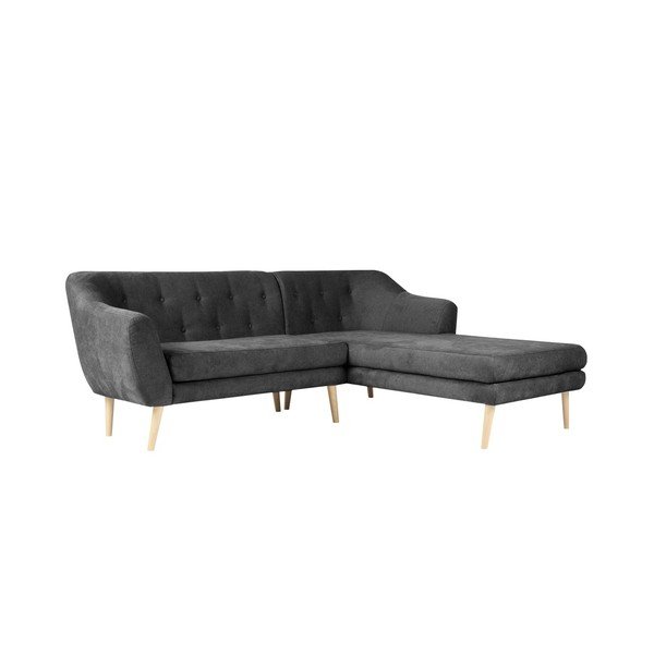 Ciemnoszara sofa z szezlongiem po prawej stronie Mazzini Sofas Sicile-image-3
