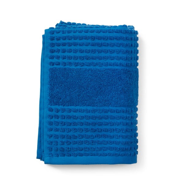 Niebieski ręcznik z bawełny organicznej 50x100 cm Check – JUNA