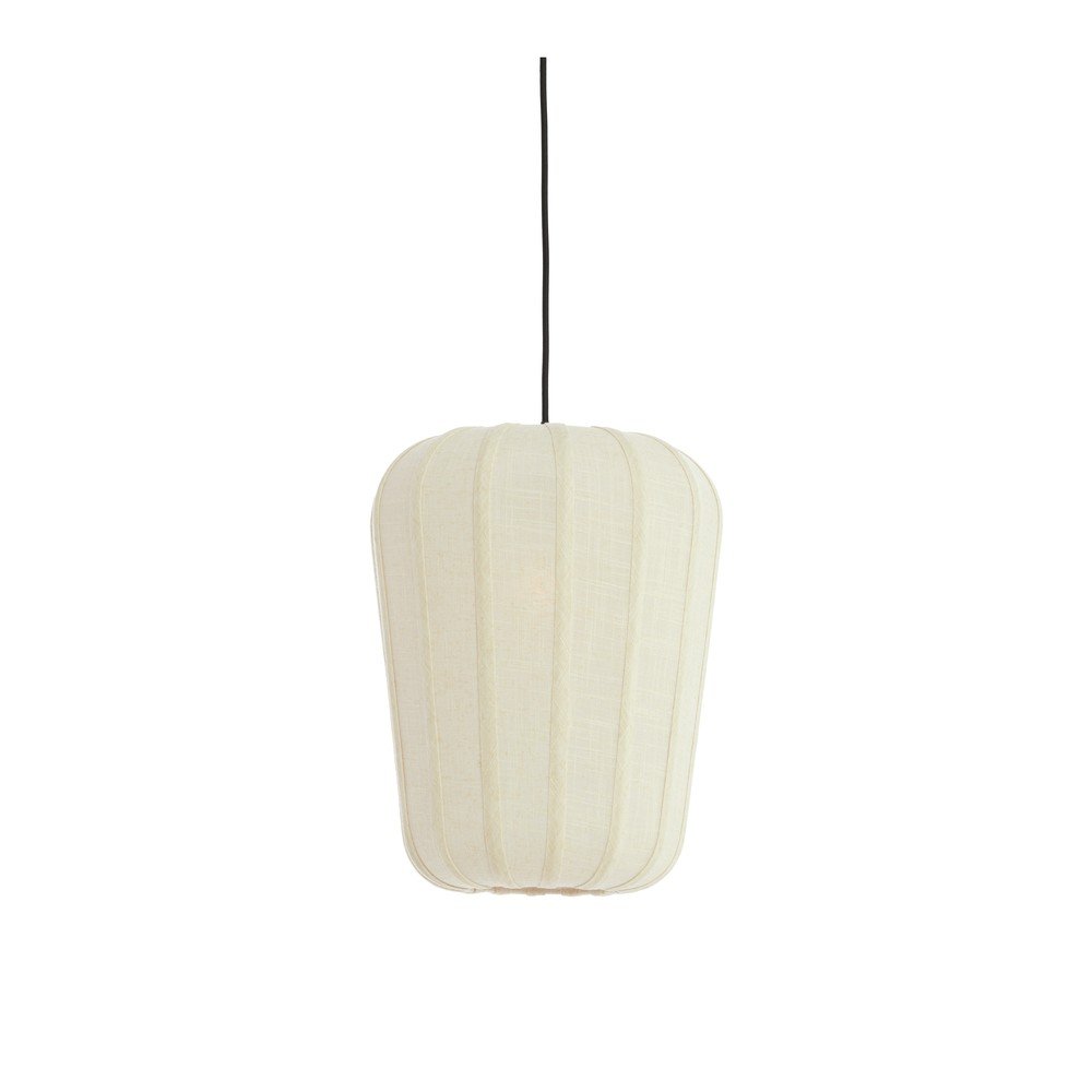 Biała lampa wisząca z tekstylnym kloszem ø 10 cm Bibury – Light & Living